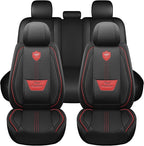 LINGVIDO Car Seat Covers Full Set (5 Seats) - Premium Perforated Nappa Leather, Waterproof Shield, Omni-Adapt Fit SUVs Sedans, Ultimate Family & Pet Protection