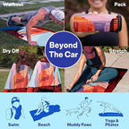 2 Pack Car Seat Towel Covers, Sweat Protector for Front Seats, Premium Thickened Microfiber with The Grand Canyon, Breathable & Quick Dry, Slip-on Headrest Pocket for Gym Running Beach Universal Fit