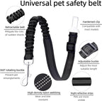 Dog Seat Belt for Car - Adjustable Dog Car Safety Harness, Elastic Cushioning Seatbelt Leash, Reinforced Metal Buckle Anti-Tangle Design, for Small and Medium Pets (Black)