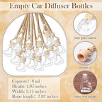 100 Sets Car Diffuser Bottles Empty Bulk Hanging Car Air Freshener Diffuser Bottles Glass Perfume Holder with Instruction Cards for Essential Oil Wedding Bridal Birthday Gifts (Heart)