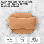 2 Pack Car Neck Pillow, uede Car Headrest Pillow for Neck Support with Adjustable Strap, Universal Fit Cars SUVs Sedan Home Office (Palomino Brown)