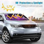 Purple Butterfly Car Windshield Sun Shade Foldable Sunshade Front Window Cover Sun Visor Protector Accessories (59x27.5 inches)