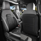 Red Rain Leather Seat Cover Customized Fit for Ford Bronco 2 Door Seat Cover 2025 2024 2023 2022 2021 Black and Gray Car Seat Covers Full Set (Bronco 2Door-Black+Gray)
