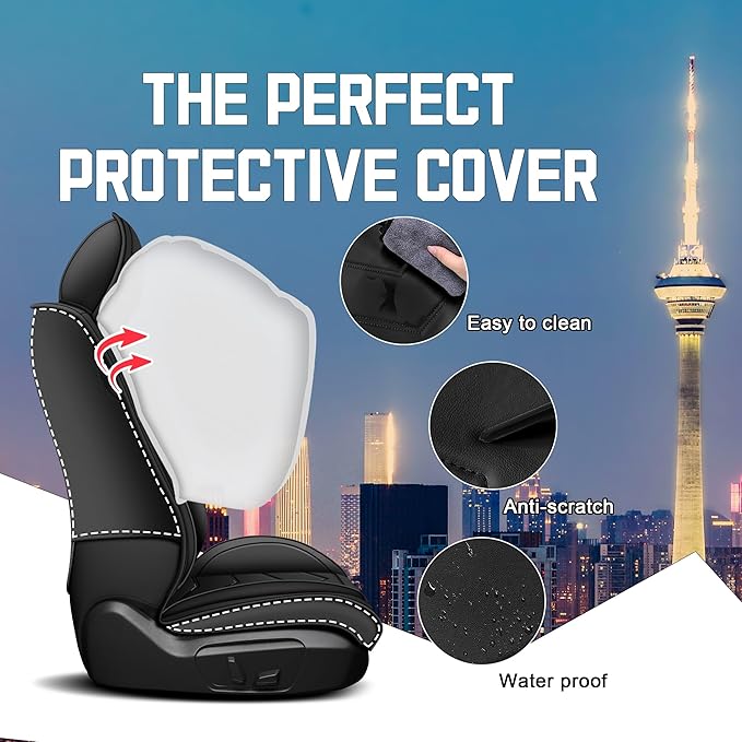 CTDS Car Seat Covers for Ford F-150 2000-2026, Stylish Sport Seat Cover, Premium Nappa Leather Car Seat Cover. Automobile Seat Covers Sets.(Luxury 2 Seats/Pure Black)
