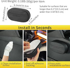Car Knee Cushion Pad, Car Door Knee Pad Rest Cushion, Center Console Car Knee Pad Protector, Memory Foam Compact Knee Support with Hook & Loop, Nappa Leather Car Knee Support Cushion (Black-1 PC)