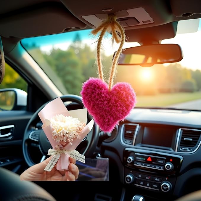 Pink Mini Dried Flowers Bouquet for Car Air Vent Clips, Air Outlet Perfume Decoration, Automotive Air Fresheners Car Air Fresheners Interior Accessories Interior Accessories