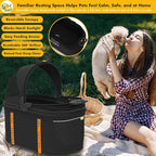 PAWZIDEA Portable Small Dog Crate for Car Travel up 33lbs, Enclosed Dog Car Seat Soft-Sided, Escape-Proof Reversible No-Zip Canopy, Foldable Pet Carrier Seatbelt for Small Medium Puppies & Cats Kennel