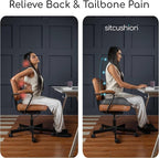 Orthopedic Coccyx Cushion for Tailbone Pain Relief, Sciatica and Back Pain - XL Memory Foam Seat Cushions for Office Chairs, Car, Gaming - Ergonomic Cushion with Removable Spare Cover (Green)