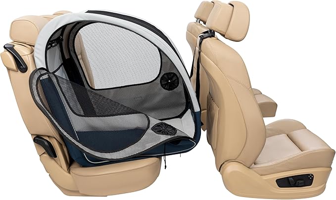 PetSafe Happy Ride Collapsible Travel Crate - Safe Travel Containment with Heavy Duty Aluminum Frame, Mesh Windows, Convenient Storage Pockets & Secure Seat Belt Access - Road Trip Crate