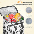 Cooler Backpack Soft Insulated Leak Proof 30 Cans Insulated Backpack Cooler Portable Picnic Camping Beach Hiking BBQ Lunch Backpack for Men and Women -Cow Color