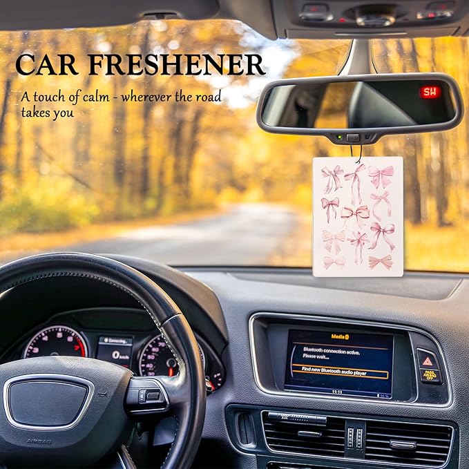 Cute Pink Air Freshener for Car,Cocktail Wine Champagne Air Freshener Hanging 3 Pcs for Closet Drawer Book Bathroom,Preppy Girly Car Mirror Decor Accessories for Women