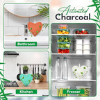 4 Pack Bamboo Charcoal Air Purifier Bags 200 Grams Each - Odor Absorber for Home, Car, Pets, Activated Charcoal Natural Freshener, Eco-Friendly & Reusable (Heart Shape)