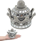 Crown Air Freshener for Car, Crystal Fragrance Diffuser, Air Freshener Holder, Crystal Crown Fresheners Ornament Bottle for Car Dashboard Interior Home Office Decoration (Silver, No Perfume)