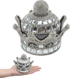 Crown Air Freshener for Car, Crystal Fragrance Diffuser, Air Freshener Holder, Crystal Crown Fresheners Ornament Bottle for Car Dashboard Interior Home Office Decoration (Silver, No Perfume)