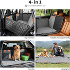 HOTEAGLE Car seat Cover for 2 Dogs, 100% Waterproof Scratch Proof Nonslip Dog car seat Cover for Back seat, Dog Hammock for car Hard Bottom Holds 400lbs, Standard（ Grey）