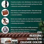 White Leather Repair Kit, Leather Recoloring Balm – Restore & Repair Faded Leather on Couches, Car Seats, Shoes & Furniture | Leather Color Restorer & Conditioner | Easy DIY Application