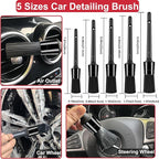 9Pcs Wheel Tire Brush Set - Cleaning Brushes for Wheels, Tires, Rims & Spokes