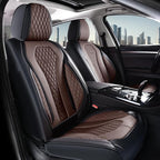 Coverado Car Seat Covers, Seat Covers Full Set, Coffee Car Seat Cover, Auto Seat Covers Front Seats Rear Seat Cover, Luxury Car Seat Cushion,Leather Seat Cover Seat Protector Universal Fit Most Cars