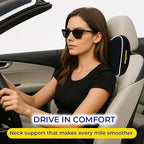 Goodyear Car Neck Pillow, Soft Memory Foam Headrest Pillow for Driving, Ergonomic Car Seat Headrest Cushion with Adjustable Strap, Breathable & Removable Cover, Neck Pain Relief, Black