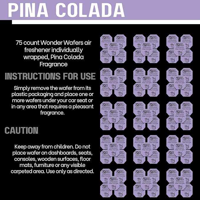 Wonder Wafers 75 count Air Fresheners Individually Wrapped, Pina Colada Fragrance