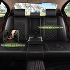AOMSAZTO Car Seat Covers Fit for Kia Sportage 2009-2025 2026 Full Set Premium Seat Covers Waterproof Leather Automotive Seat Cushion Protector Compatible with Airbag(5 Seats,Black)