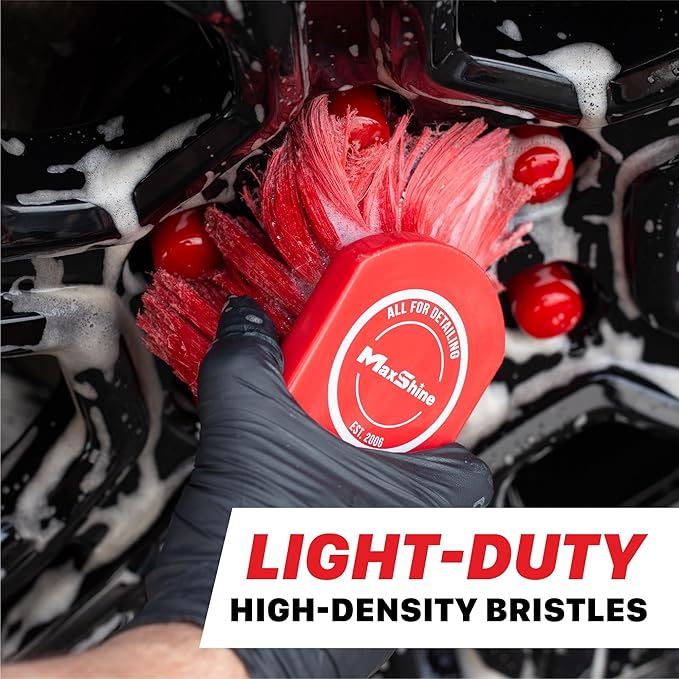 Maxshine Universal Cleaning Brushes (3-Piece Set) – Heavy-Duty, Medium-Duty, Soft Bristles – Removes Dirt & Stains – Wheels, Tires, & Exterior Surfaces – Carpets, Upholstery & Interior Surfaces