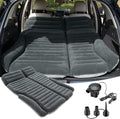 KMZ SUV Air Mattress Double Sided Thickened Flocking Car Bed – Portable Inflatable Mattress Pad for Camping & Travel with 2 Pillows & Electric Pump (Green+Light Gray)