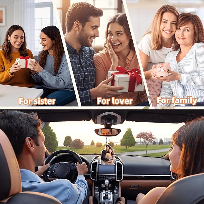 6-100PCS Diamond Custom Car Freshener with My Photo, Custom Photo Air Freshener, Car Customization Accessories, Customized Gifts for Boyfriend Anniversaries, New Driver Gift