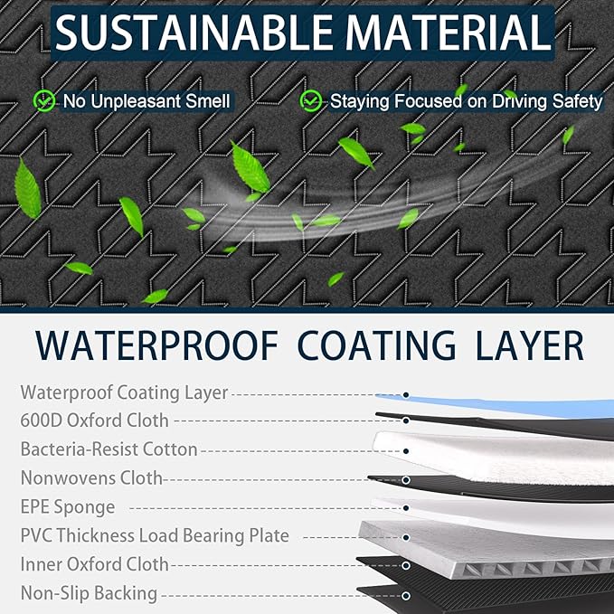 Upgraded Durable Hard Bottom Dog Car Seat Cover with EPE Sponge Cushion,Foldable Dog Rear Seat Protector,Waterproof Dog Hammock for Car, Seamless Dogs Back Seat Extender for Car SUV Truck(L)