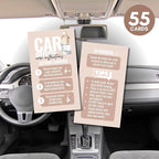 Car Diffuser Instruction Cards | Physical Printed 2" x 3.5" inches Business Card Size | Car Diffuser Supplies | Cute Modern Design (Tan)