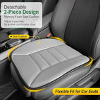 kingphenix 3-Piece Car Seat Cushion Set, 1.2inch Memory Foam Comfort, 2 Front Automotive Seat Cushions + Rear Bench Cushion, Non-Slip Bottom, Fits Sedan SUV Truck Van, Car & Office Chair, Gray