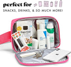 Fit & Fresh Insulated Belt Bag, Small Insulated & Leakproof Cooler, Adjustable Fanny Pack for Women, Small Soft Cooler, Crossbody Bags for Women, Hot Pink