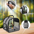 SUERTREE Bird Carrier Bag Bird Travel Cage with Stand, Small Bird Carrier for Parrot, Portable Bird Carrier Travel Bag, Pet Transparent Breathable Travel Cage
