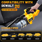 Cordless Vacuum Compatible with DeWalt 20V Battery, 5 in 1 Brushless Vacuum Cleaner with 50KPA 500W Powerful Motor, 50 CFM Portable Hand Vacuum for Home Wood Floor, Carpet, Car (Battery Not Included)