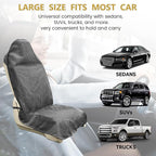 Car Seat Covers 2pcs Grey Waterproof Towel Car Seat Cover Universal Fit for Most Trucks SUV Fitness Athletes Pets Gym and Water Sport