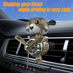 2Pcs Car Air Fresheners, Cute Bear Pilot Automotive Air Outlet Creative Car Perfume Diffuser, Automotive Accessories Air Vent Decoration with 8 Fragrant Tablets (Orange 1+Green 1)