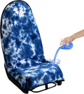 Waterproof Sweating Car Seat Cover for Post Gym Workout, Running, Swimming, Beach and Hiking, Universal Fit Non-Slip Bucket Seat Protector for Cars SUV Trucks, Machine Washable (Tie-Dye Blue)