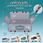 Back Seat Extender for Dogs-Supports 400lb,Waterproof Dog Car Seat Cover Hard Bottom-Detachable,600D Heavy Duty Scratch Proof Nonslip Soft,Dog Hammock for Car,SUVs-Grey
