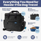 The Original Doggy Bag™ - Complete Dog Travel Bag for Supplies with 2 BPA-Free Travel Dog Bowls & 2 Pet Food Containers - Traveling Kit for Road Trips, Camping, Weekend Away or Doggy Gift: Charcoal