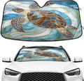 Sea Turtle Glass Ocean Windshield Sunshade Car Sun Shade Front Window Shade for Truck SUV Blocks UV Rays Sun Reflector Visor Protector Accordion Folding