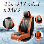 Fit Tucson Car Seat Covers Compatible with Hyundai Tucson 2010-2026, Premium Leather Breathable, Wear Resistant, Airbag Compatible, All-Weather Protection & Full Coverage, Full Set Orange&Black