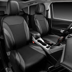 CAR PASS Premium Carbon Fiber Leather Car Seat Covers Full Set,Airbag Compatible,5mm Composite Sponge Inside,Sporty Universal Fit for SUV,Van,Sedan,Truck (Full Set,Black)