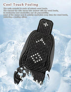 Wood Beaded Car Seat Cover Massaging Breathable Cooling Natural Wood Bead Cushion Universal Fit for Sedan, SUV & Truck. The Ergonomic Lumbar Support Can Relieve Painful from Long Trips