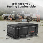 Hitch bag - 100% Waterproof Large Hitch Tray Cargo carrier bag 59" x 24" x 24" (20 Cu Ft) + Storage Bag