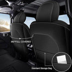 AOMSAZTO Seat Covers for Jeep Wrangler JL 2018 2019 2020 2021 2022 2023 2024 2-Door Waterproof Car Seat Covers Full Set Black