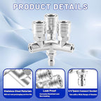 Triple Pressure Washer Nozzle, 3-in-1 Power Washer Tips, 3 Nozzles for Pressure Washing with 12PCS Power Washer Spray Nozzles (0, 15, 25, 40 Degree), 1/4 Inch Quick Connect, 5000 PSI
