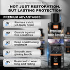 240ml Indoor Safe Trim Restorer, Plastic Restorer for Cars, Car Plastic Restorer, Black Plastic Restorer, Fast-Drying, Waterproof, Long-Lasting Shine & Protection,Indoor Plastic Surfaces Use Only