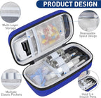 Insulin Cooler Travel Case, Portable Temperature Display Medicine Travel Cooler, Diabetes Case with 2 Reusable Ice Packs TSA Approved for Diabetic Supplies Patent Pending (Blue)