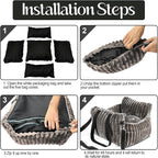 Dog Car Booster Seat, for Small Dogs Under 30 lbs, Detachable Washable Travel Bed with Storage Pockets and Safety Belt (Coffee, Medium)