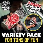 Chemical Guys Hanging Air Freshener, Variety Scent Pack 6 Pack, Great for Cars, Trucks, SUVs, RVs, Home, Garage, Workspace, Dorm Room & More (2 x 3 Packs, Black Frost, Cherry, Pina Colada) - AIR40402